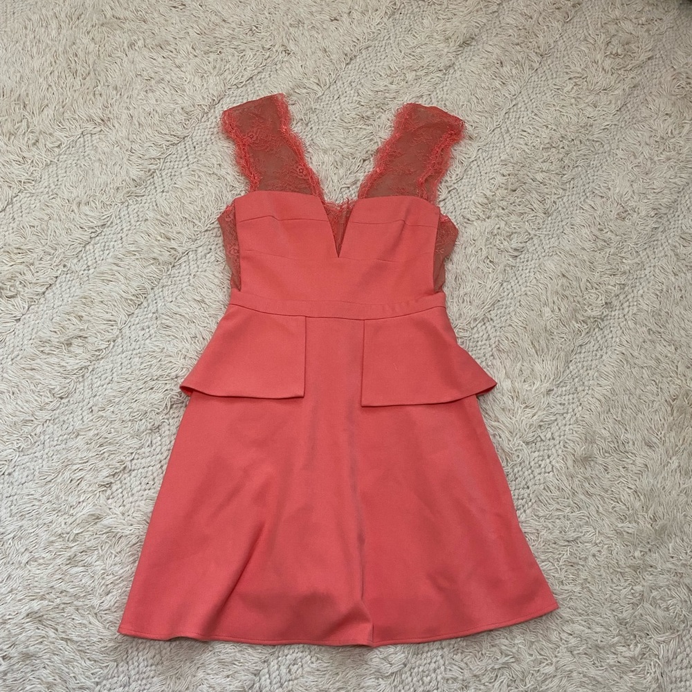 BGBG Maxazria lace cut out coral dress